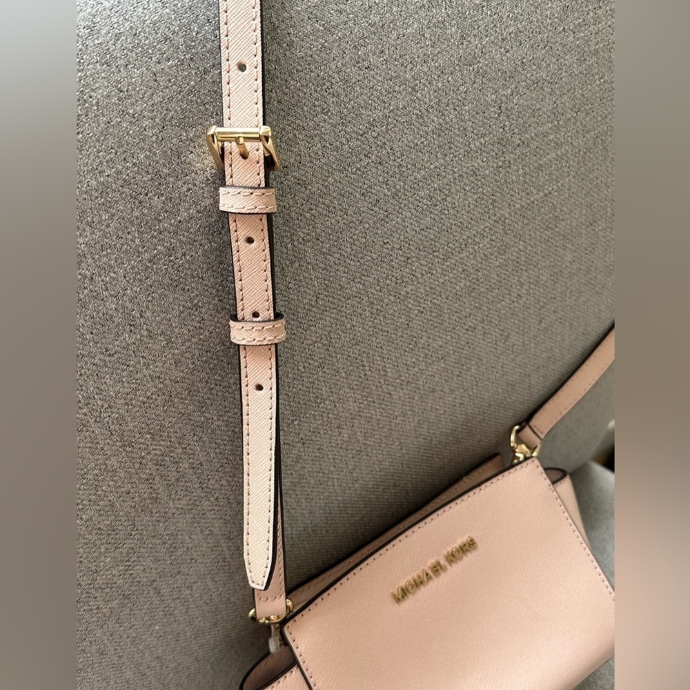 Michael Kors Selma Mini Crossbody Bag Saffiano Leather Blush Pink Chic Spring - Picture 15 of 16